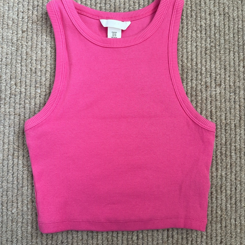 H&M Pink Ribbed Tank Top